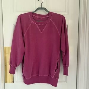 Zenana Outfitters Fuchsia Crew Neck Sweatshirt